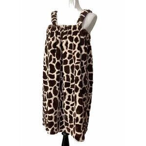 Plush Journey Body Wrap Spa Bath Towel Soft Bathrobe Leopard Print